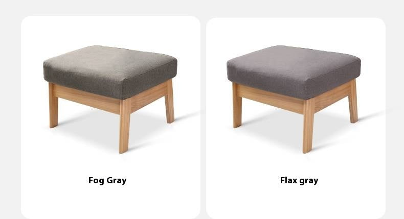 Ash, Oak, Black Walnut Solid Wood  Fabric Footstool-