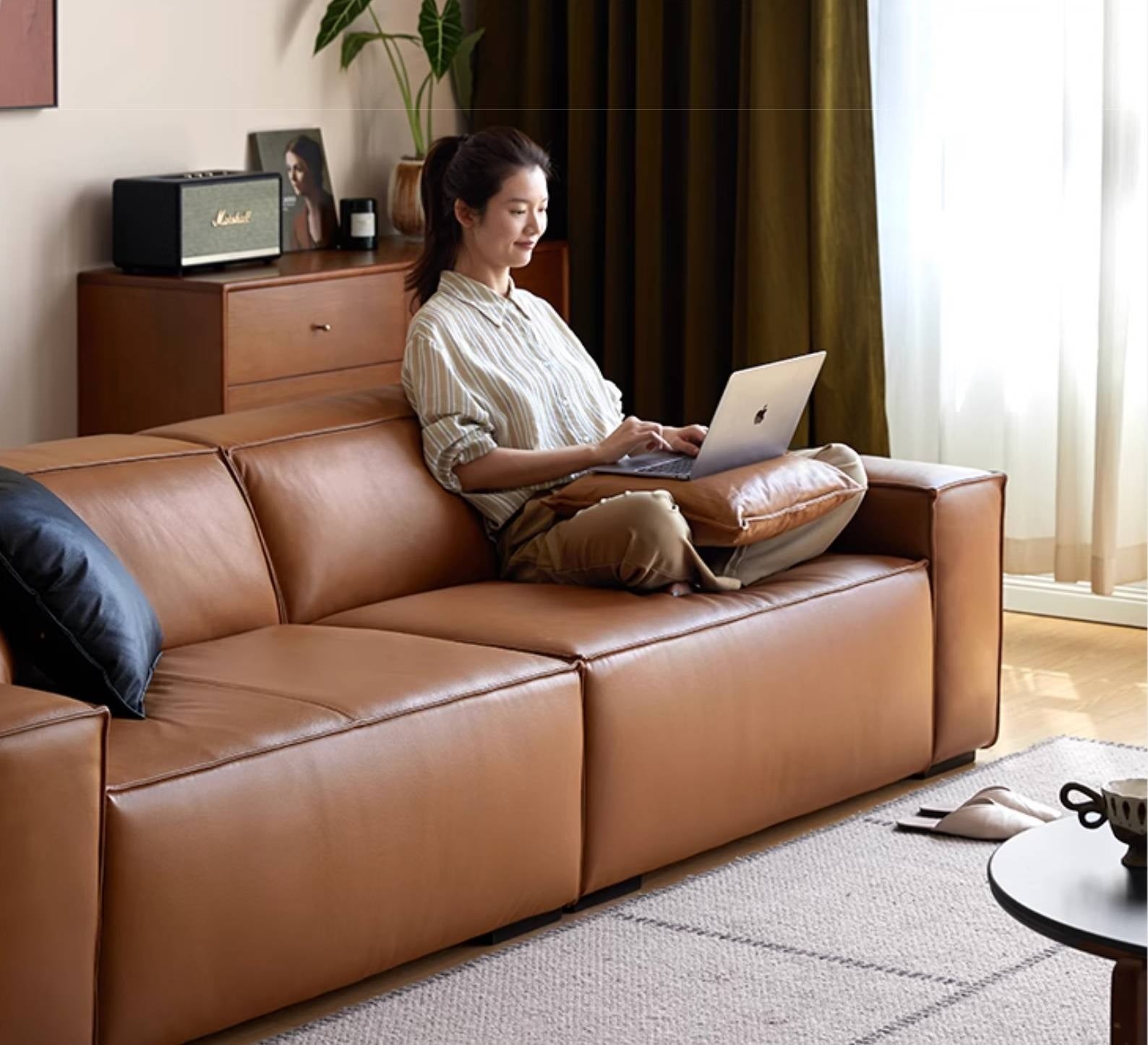 Leather Italian Light Luxury Sofa