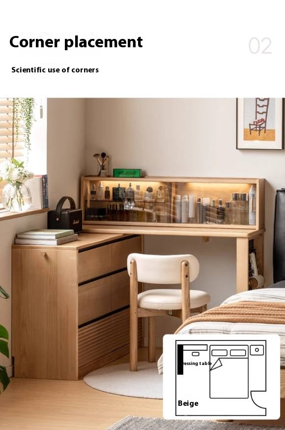 Ash Solid Wood Modern Multi-function Dressing Table