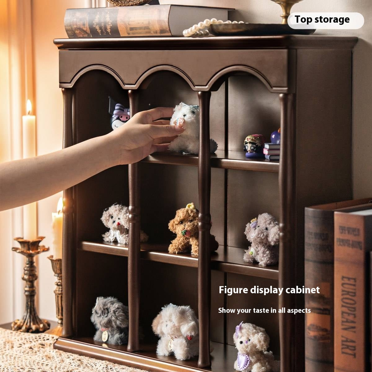 Poplar Solid Wood American Retro Side Cabinet