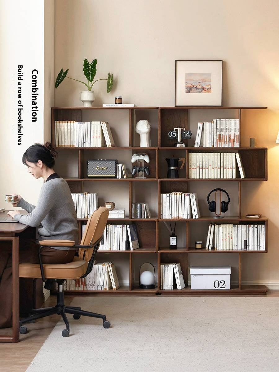 Oak Solid Wood Modern Minimalist Style Bookshelf