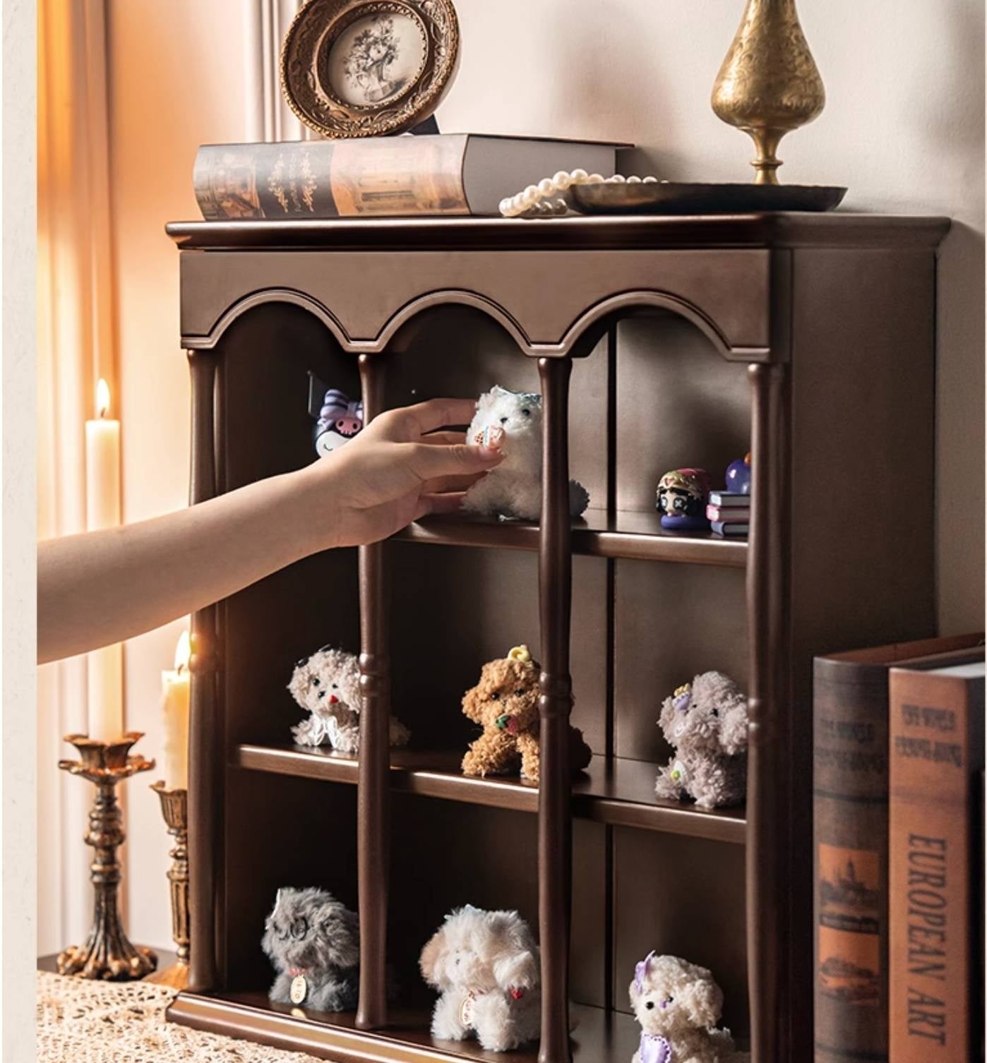 Poplar Solid Wood American Retro Side Cabinet