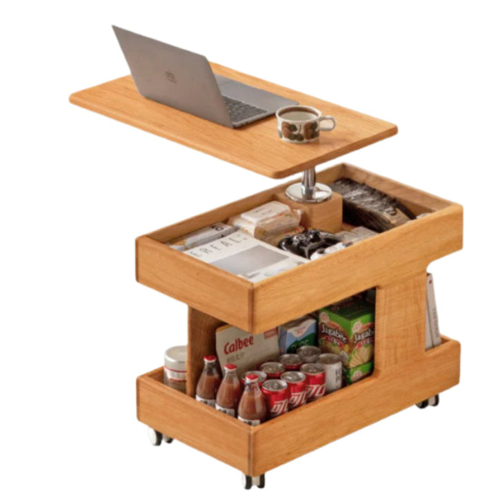 Oak, Ash, Cherry, Black Walnut Solid Wood Rotating Side Table