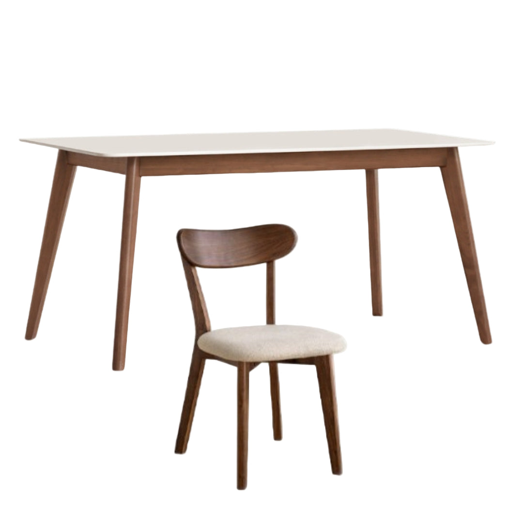 Black Walnut Solid Wood Modern Rock Plate Dining Table