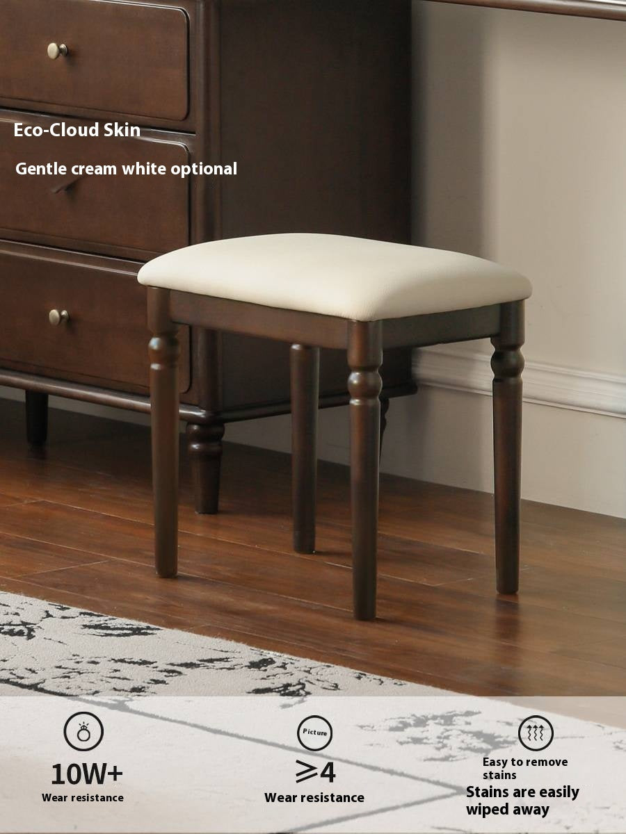 Beech Solid Wood American Retro Style Makeup Stool