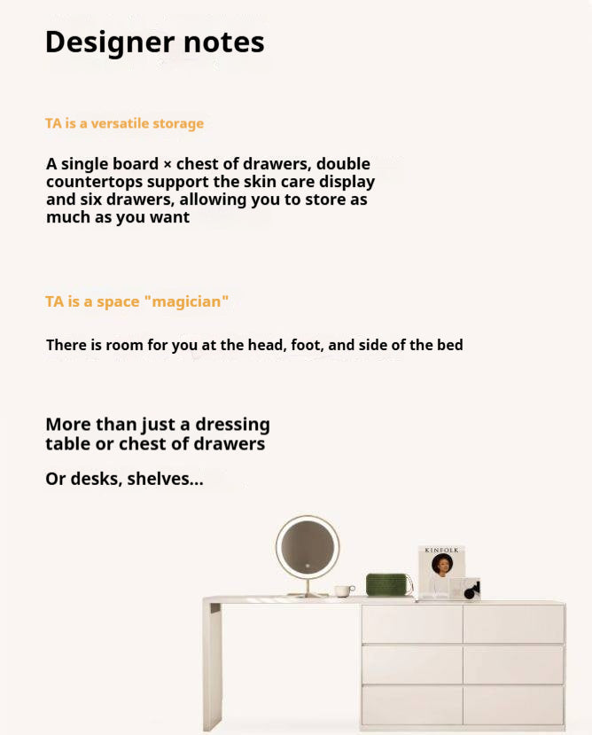 Poplar Solid Wood Makeup Table and Stretchable Dressing Table