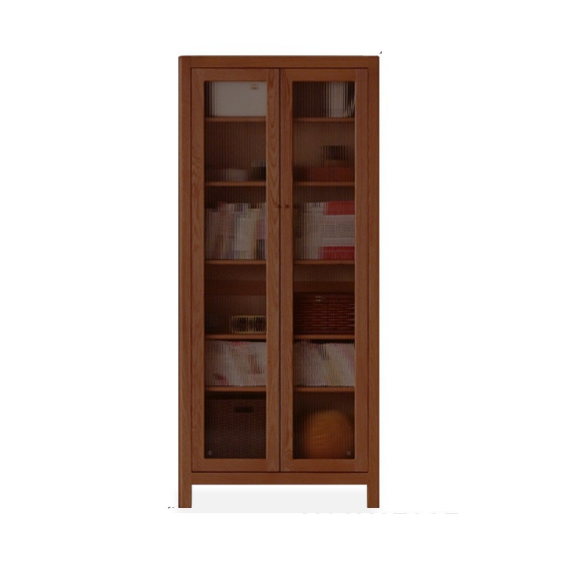 Solid Rubberwood, Oak Solid Wood Modern Bookcase