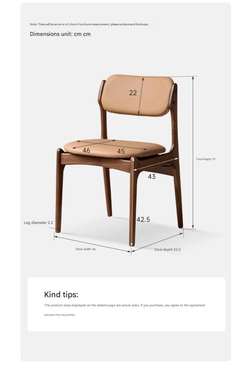 Black Walnut Solid Wood Modern Dining Chair