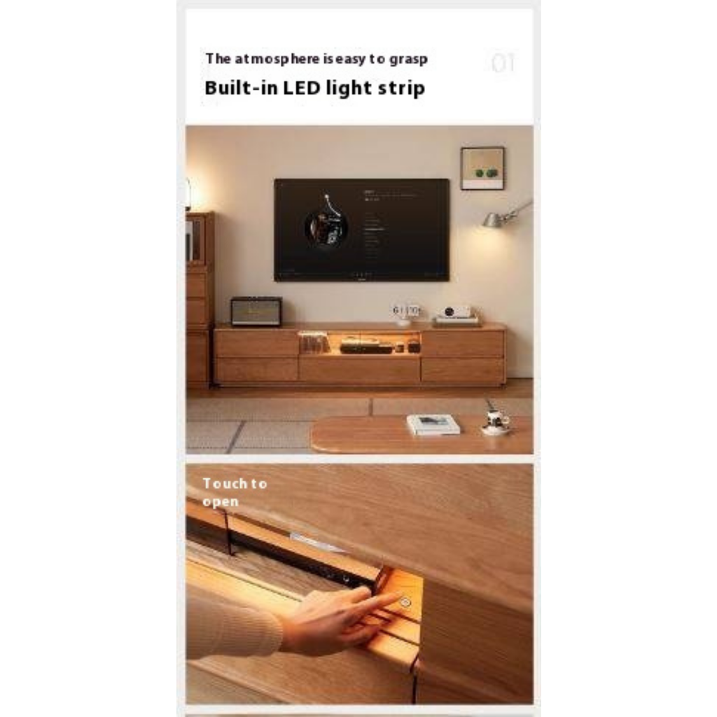 Cherry Solid Wood Modern Simple Floor TV Stand