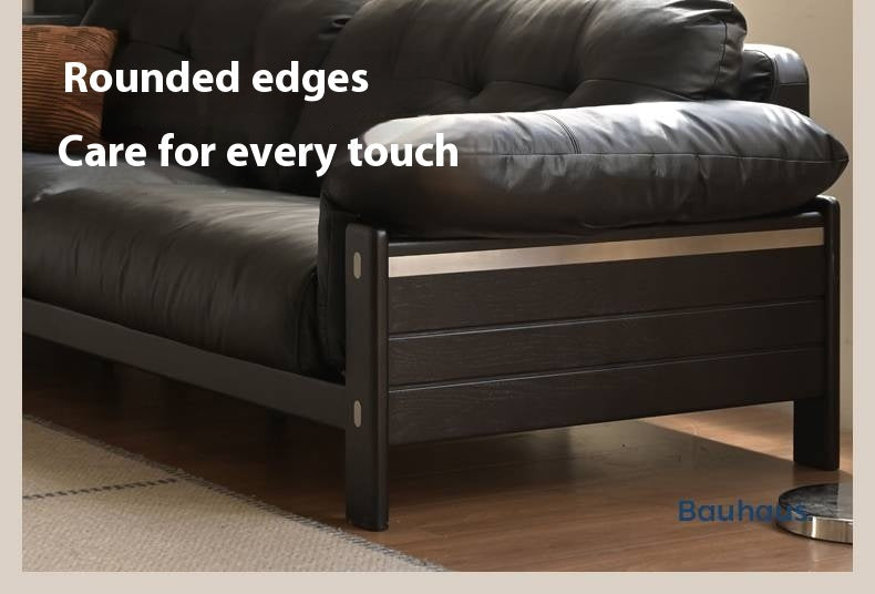 Ash Solid Wood Fabric, Leather Sofa