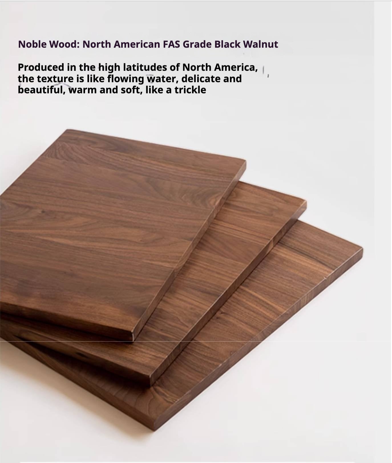 Black Walnut Solid Wood Light Luxury Style Dining Table