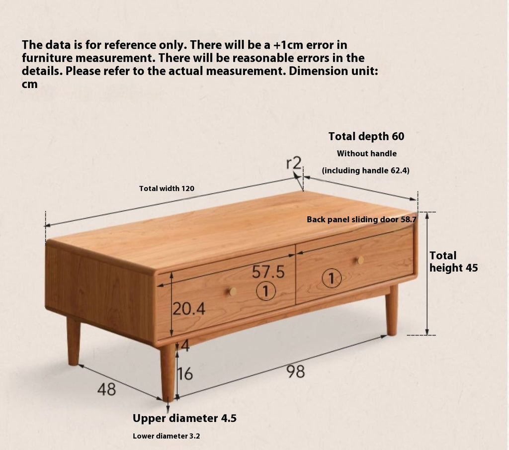Cherry Solid Wood Medieval Style Coffee Table