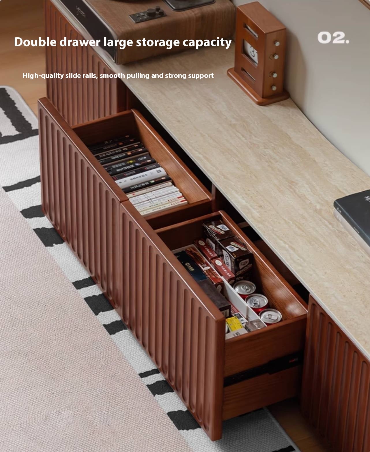 Poplar Solid Wood Antique Style TV Stand