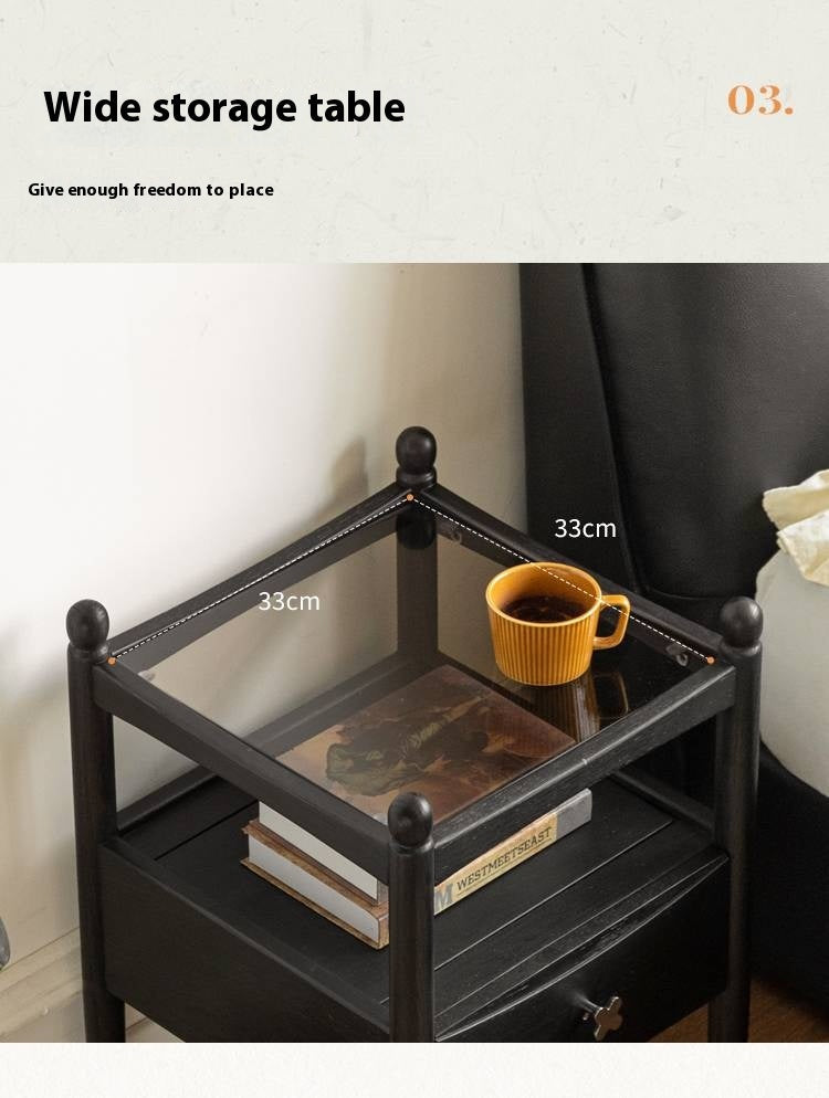 Cherry, Oak Solid Wood French Retro Nightstand