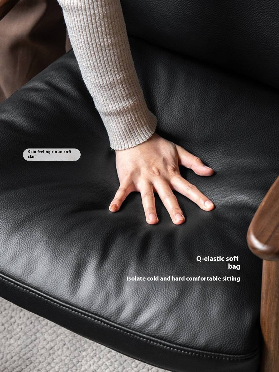 Black Walnut Solid Wood Light Luxury Style Soft Armchair