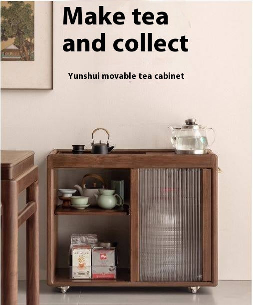 Black Walnut Solid Wood Tea Cabinet