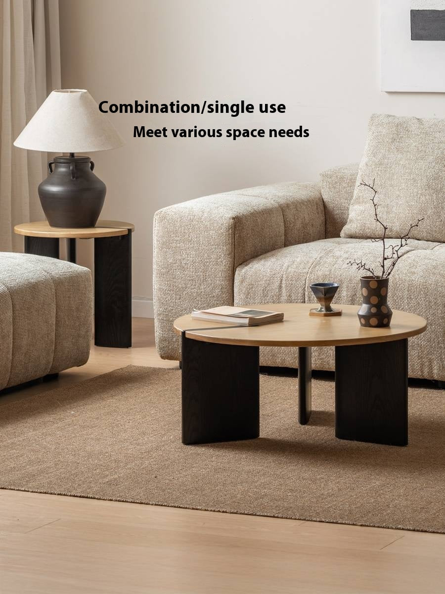 Ash Solid Wood Wabi Sabi Style Creative Coffee Table