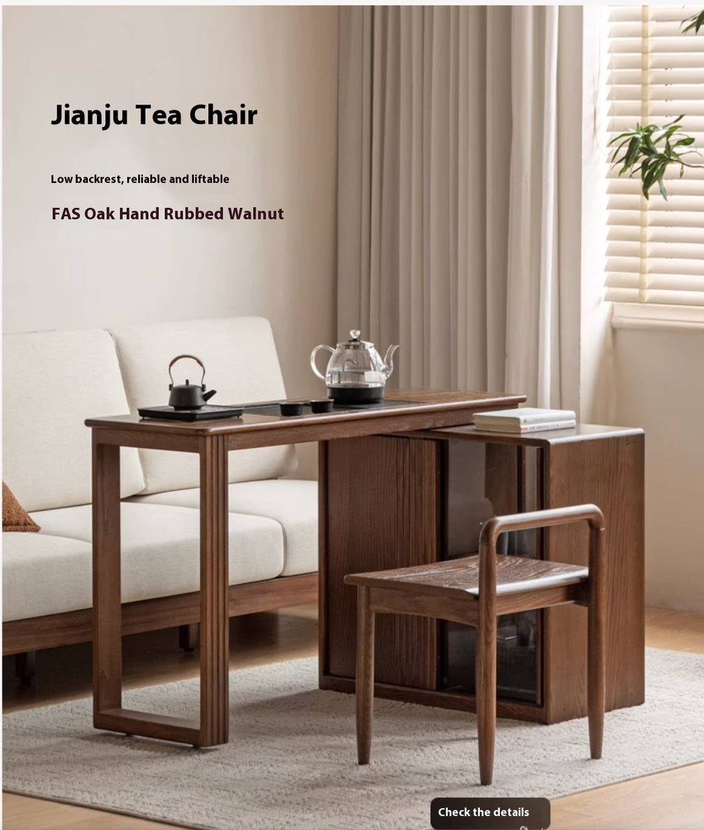 Ash Solid Wood Retractable Office Desk