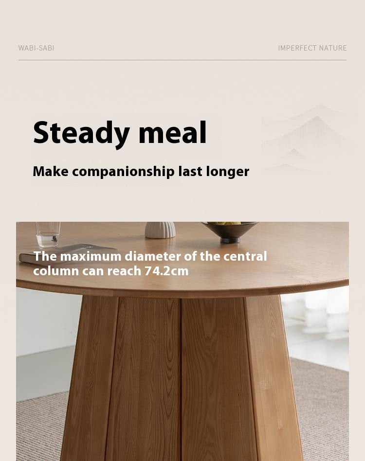Ash Solid Wood Round Dining Table