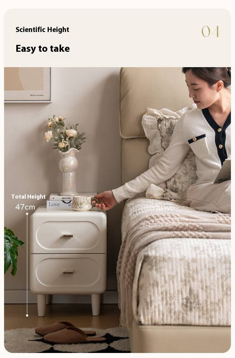 Poplar Solid Wood French Cream Style Nightstand