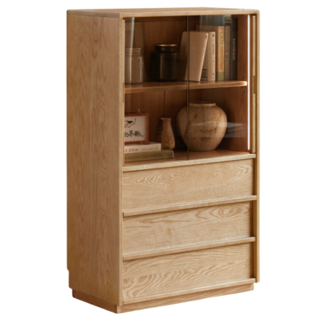 Ash Solid Wood Edge Cabinet Wabi Sabi Style