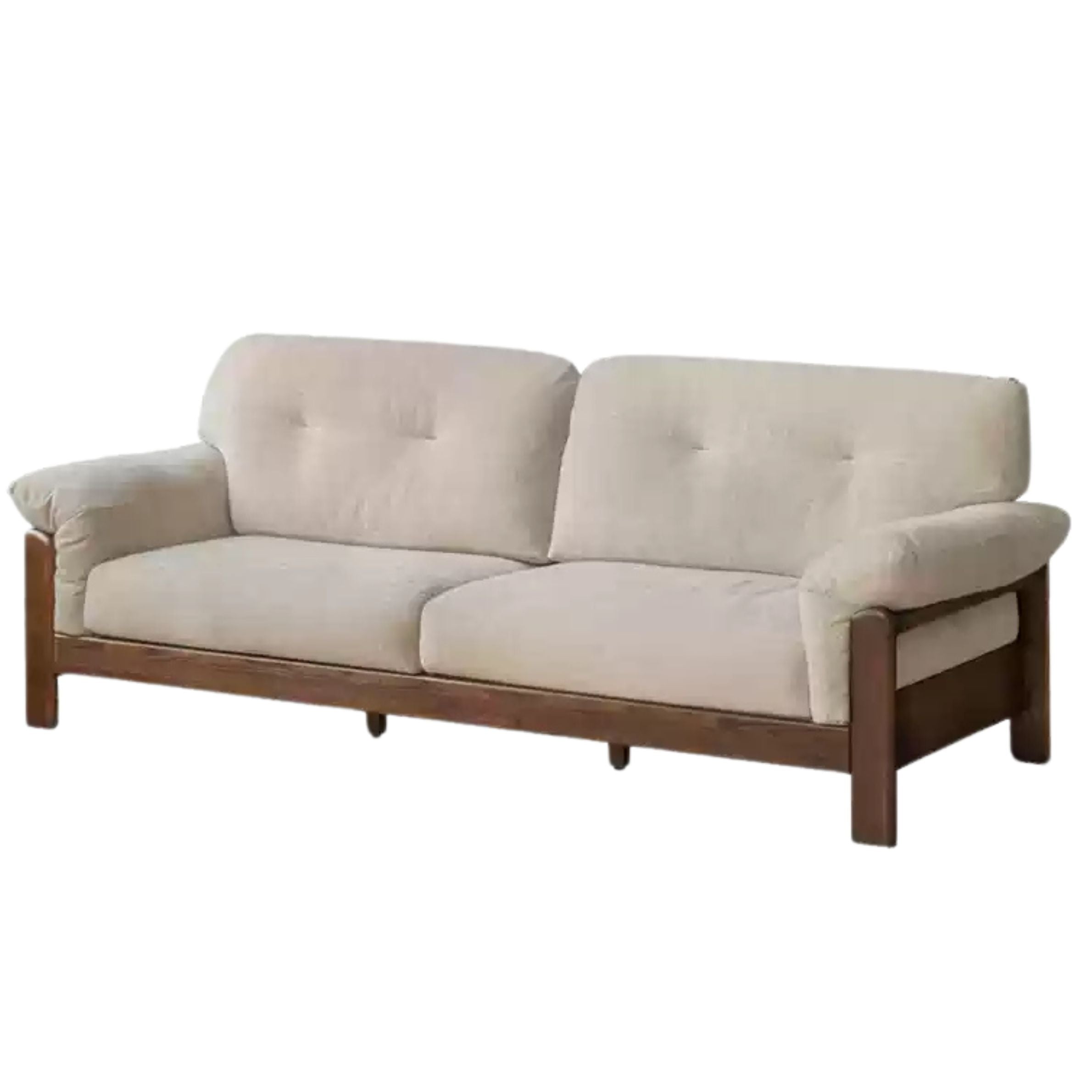 Black Walnut, Ash Solid Wood Modern Sofa