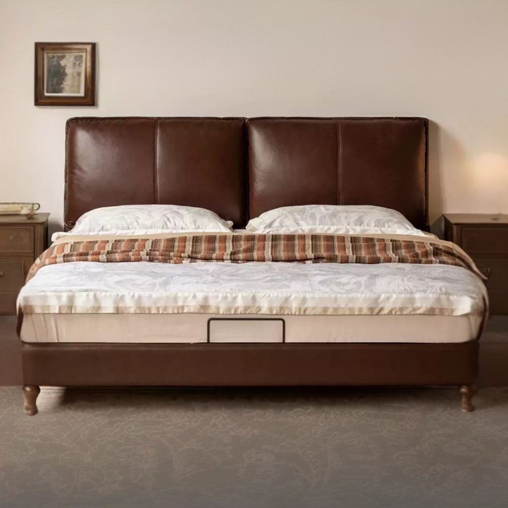 Leather Art Light Luxury Leather Bed