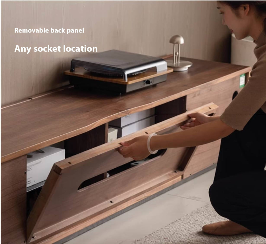 Black Walnut, Sandal Solid Wood Italian Light Luxury Style TV Stand