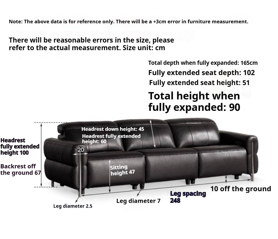 Leather Bauhaus Telescopic Function Sofa