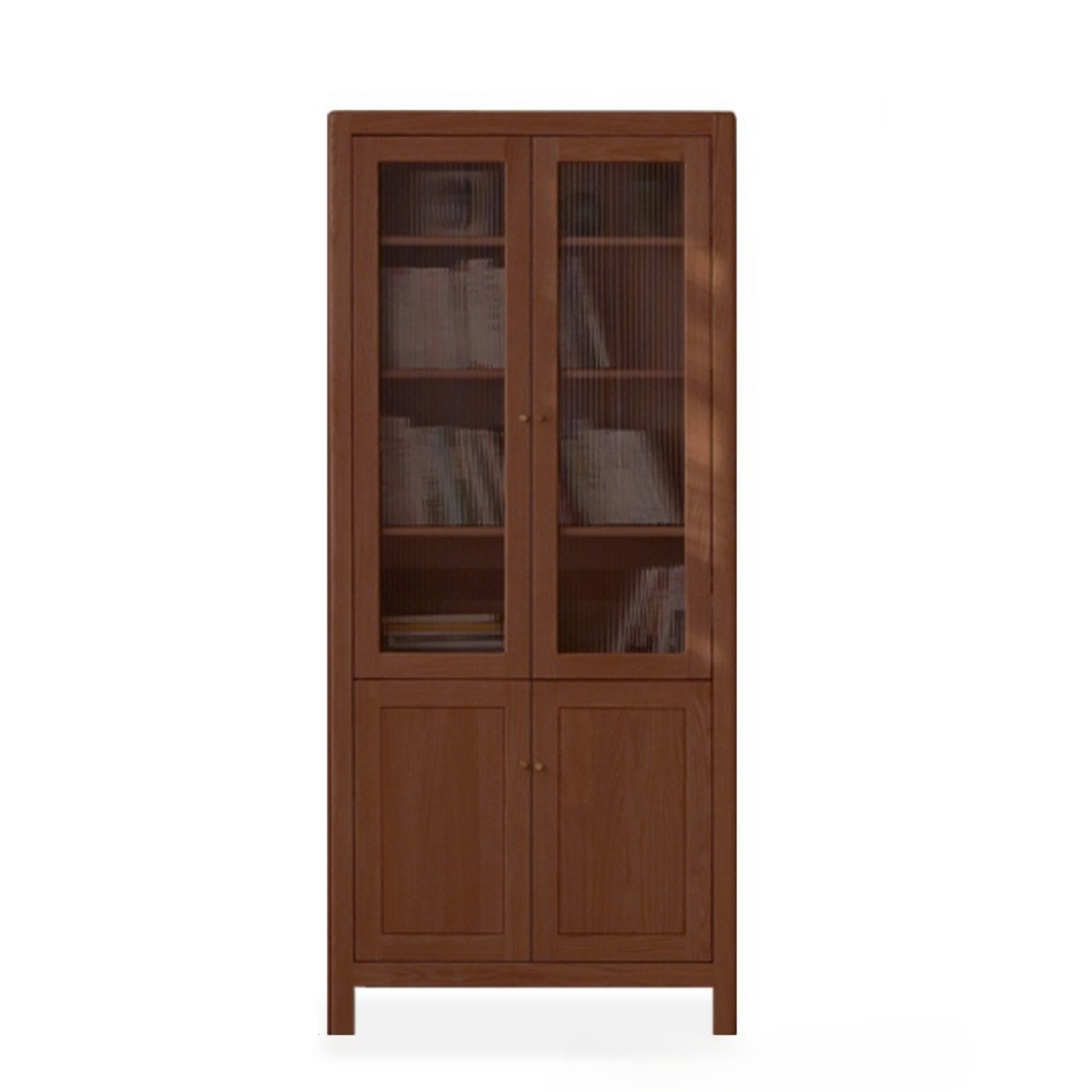 Solid Rubberwood, Oak Solid Wood Modern Bookcase