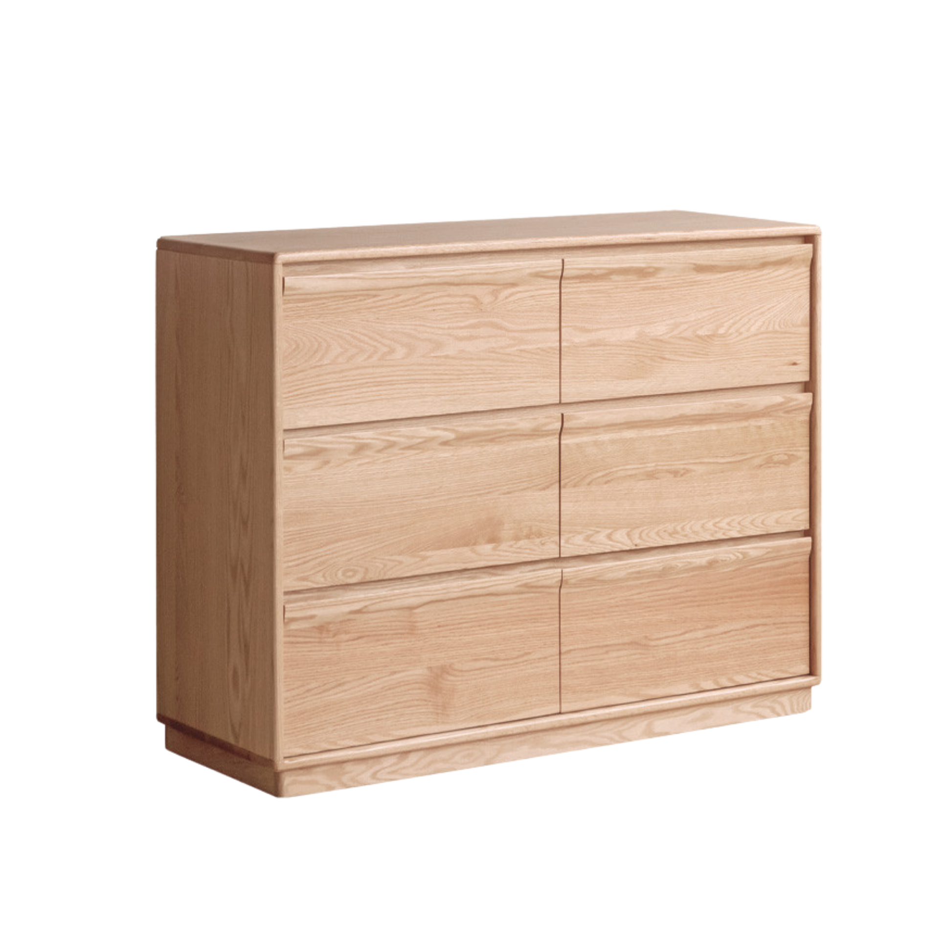 Ash Solid Wood Log Style Six Drawers Cabinet