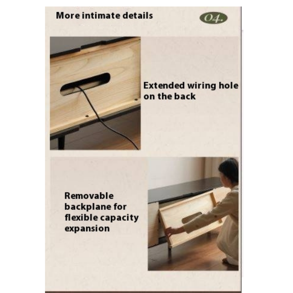 Solid RubberWood French Retro TV Stand