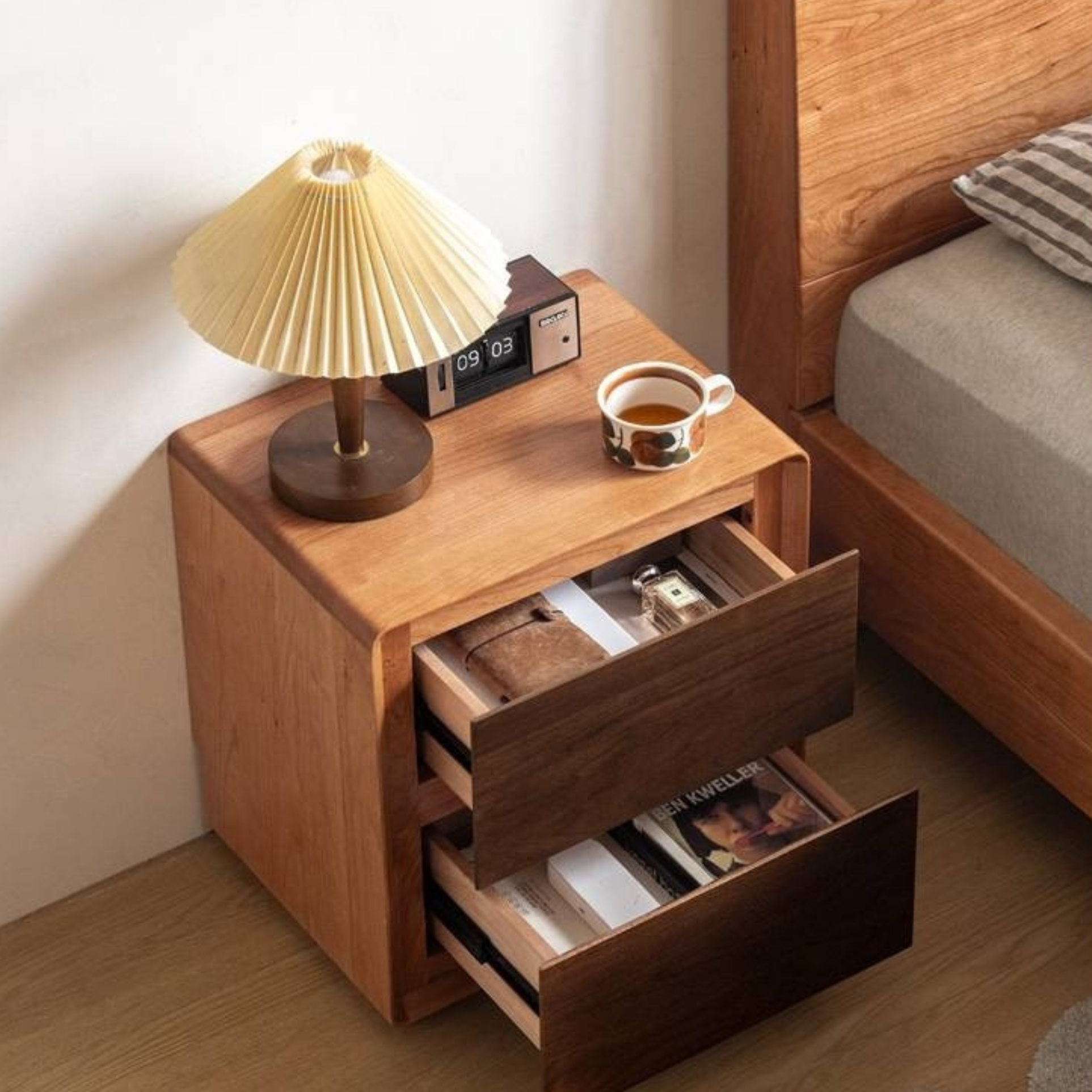 Black Walnut, Cherry Solid Wood Nightstand