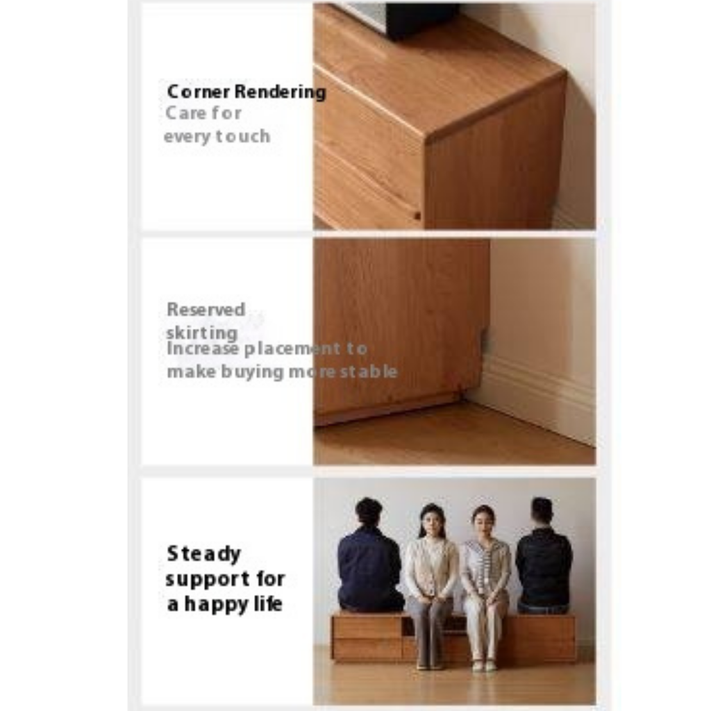 Cherry Solid Wood Modern Simple Floor TV Stand