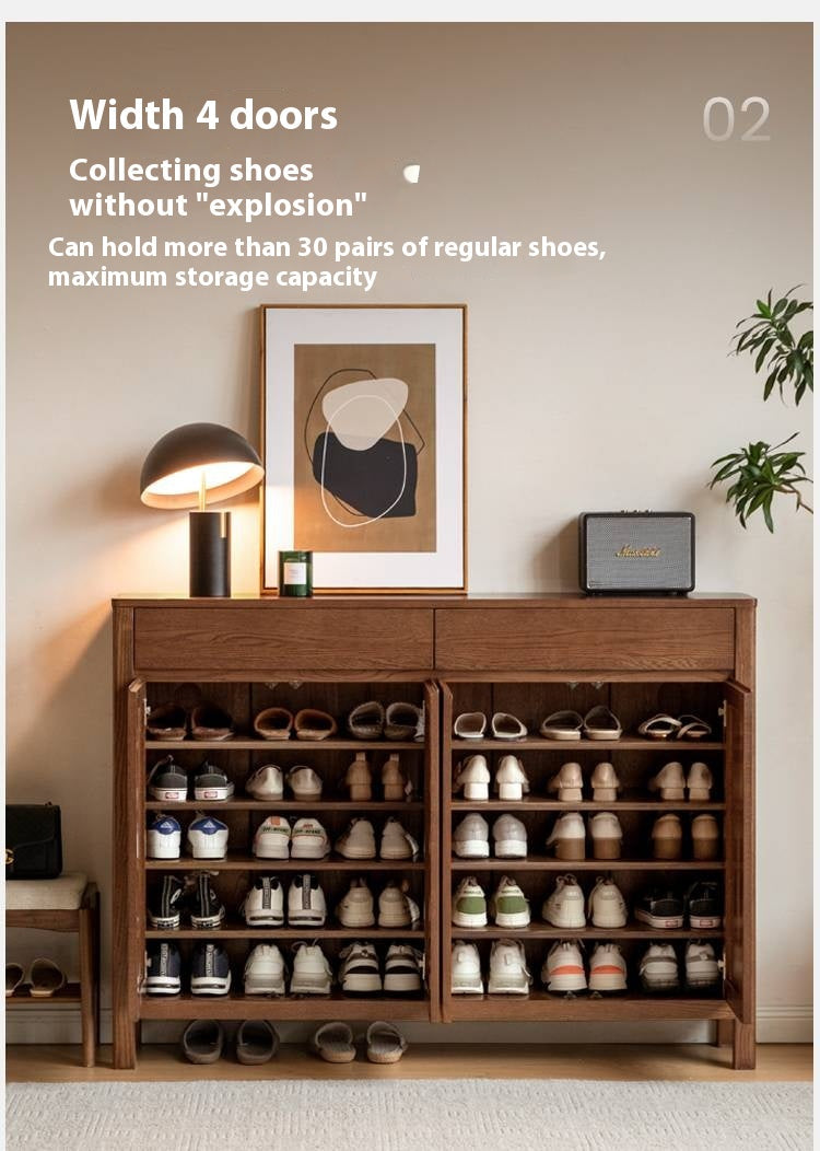Ash Solid Wood Large Capacity Shoe Cabinet