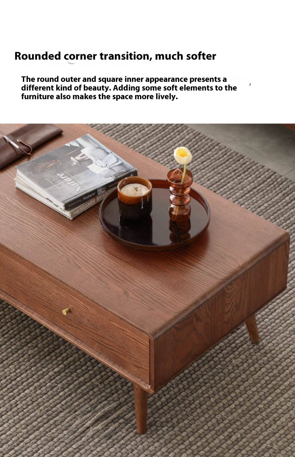 Oak Solid Wood Nordic Modern Style Coffee Table