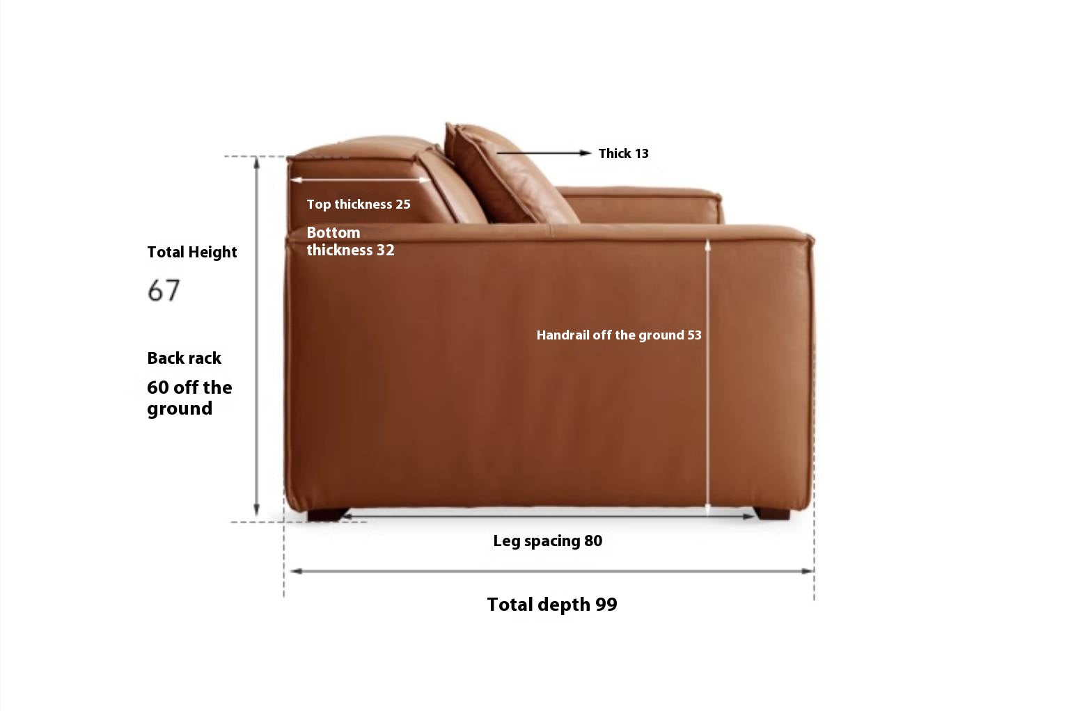 Leather Italian Light Luxury Sofa