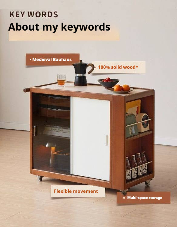 Poplar Solid Wood Middle-Aged Style Side Table