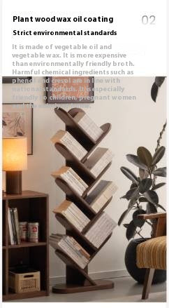 Black Walnut, South American Walnut Solid Wood Bookshelf Storage Rack