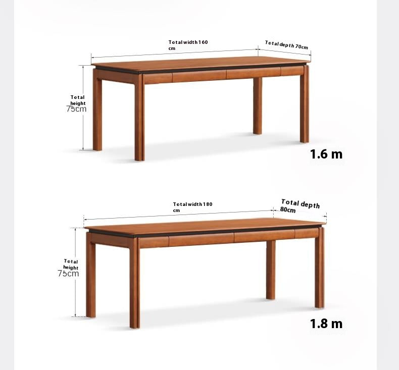 Poplar Solid Wood Antique Style Rectangular with Pull-out Workbench Office Desk