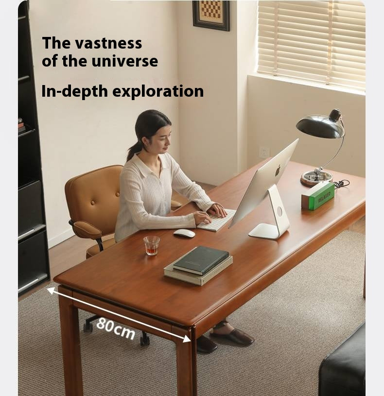 Poplar Solid Wood Antique Style Rectangular with Pull-out Workbench Office Desk