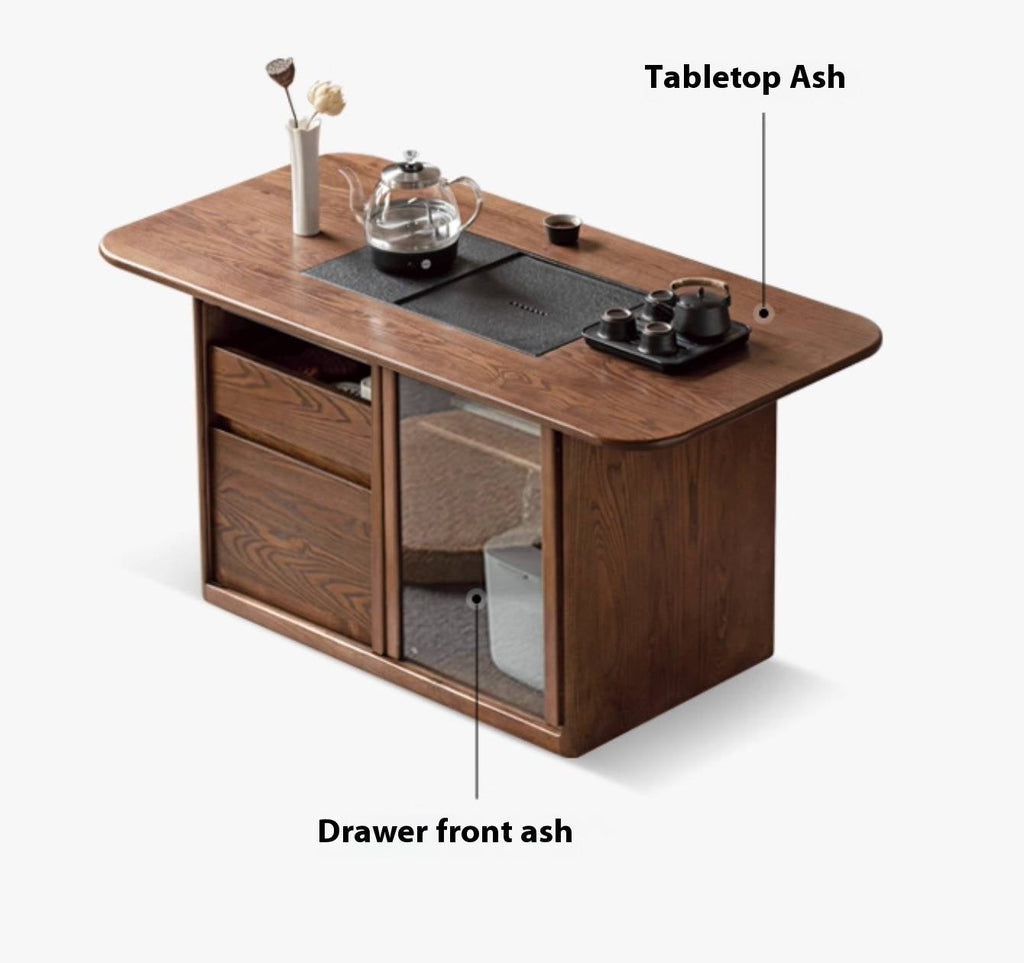 Ash Solid Wood Mobile High Tea Table