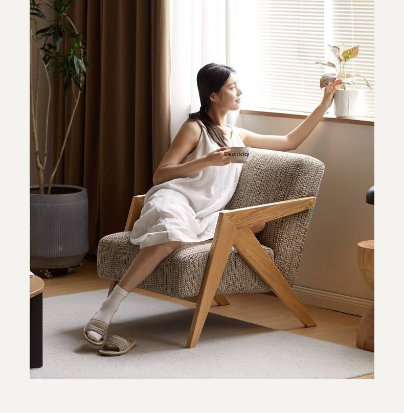 Oak Solid Wood Sofa Chair