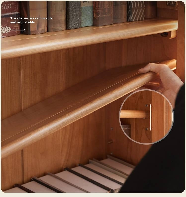 Cherry Solid Wood Middle Ancient Style Bookcase