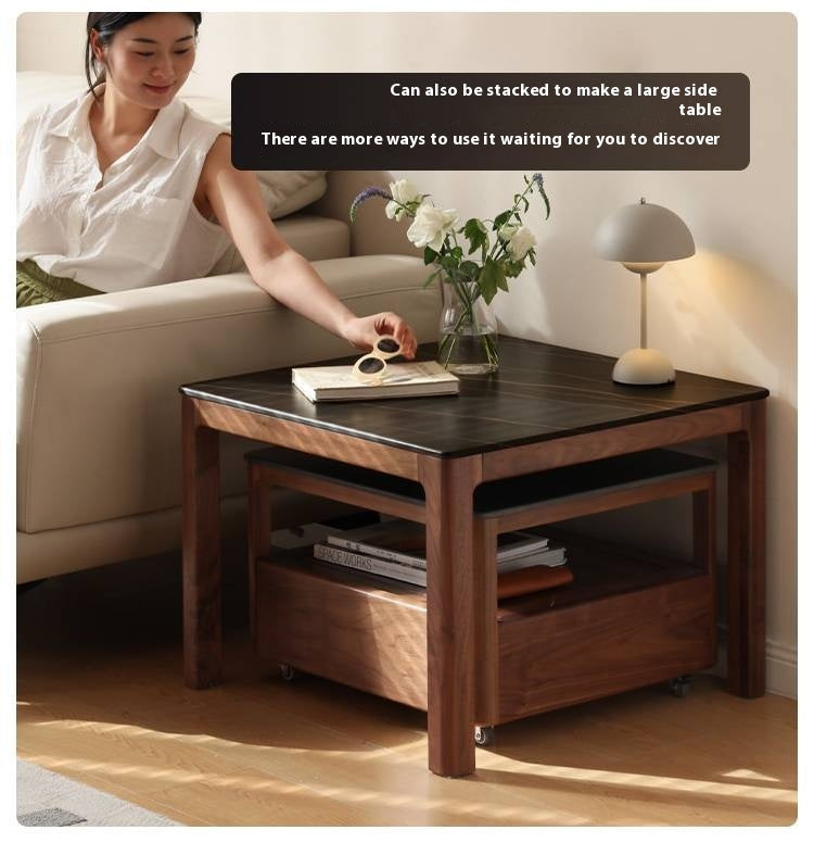 Black Walnut Solid Wood Modern TV Cabinet For Living Room