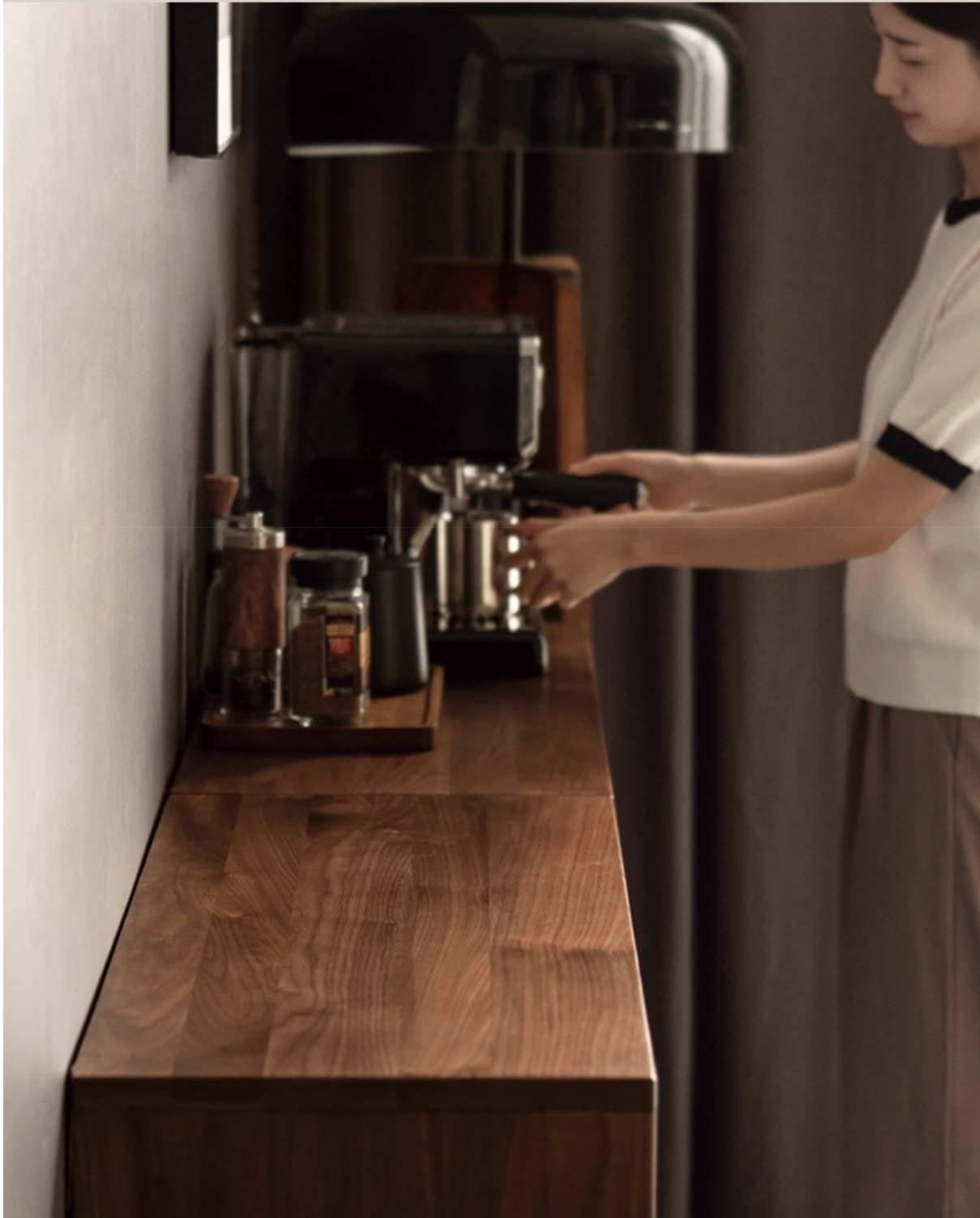 Black Walnut Solid Wood Light Luxury Style Bookcase Combination