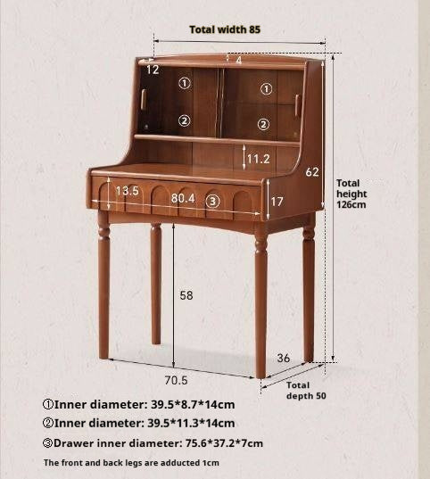 Poplar Solid Wood Multifunctional Makeup Table
