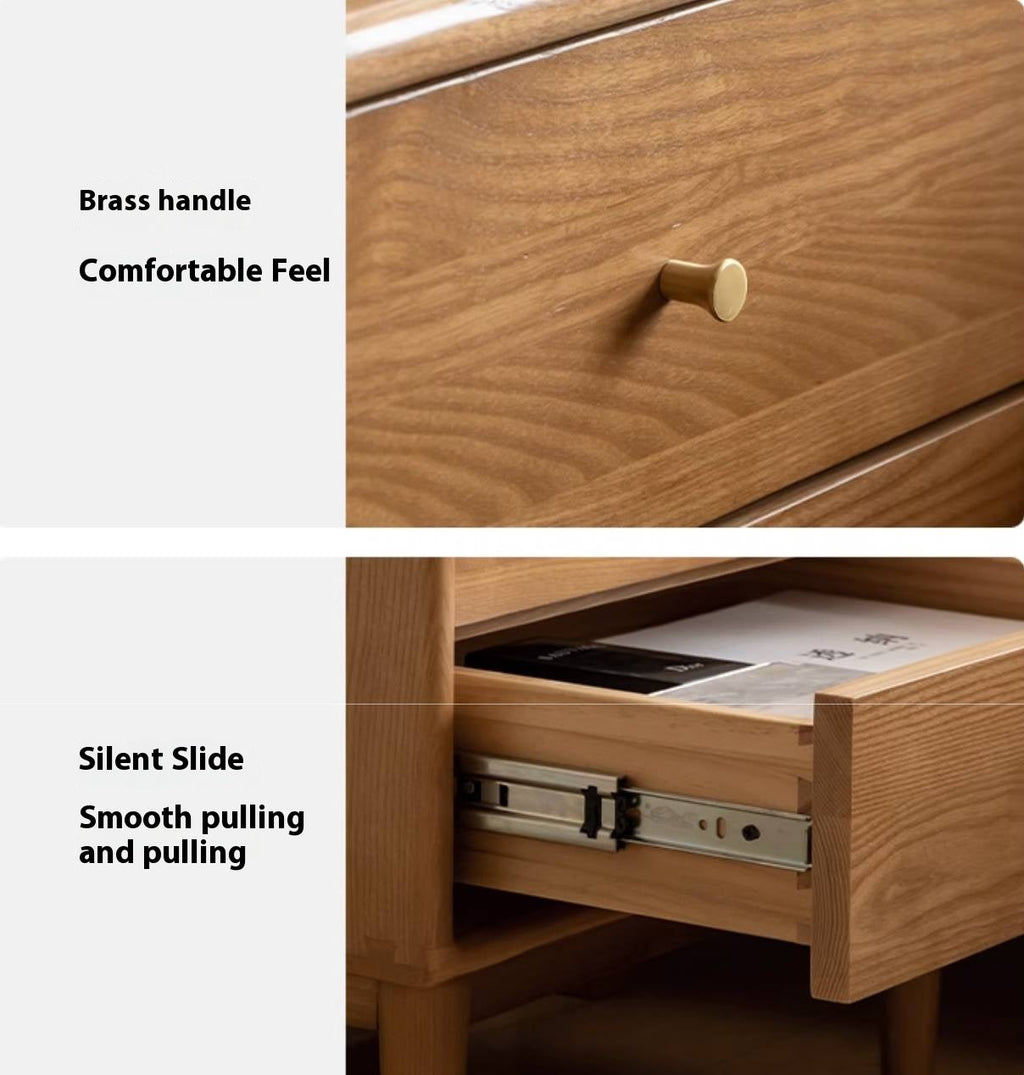 Ash, Cherry Solid Wood Modern Style Nightstand