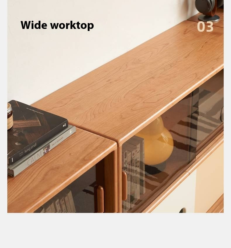 Cherry Solid Wood Ancient Style Bookcases