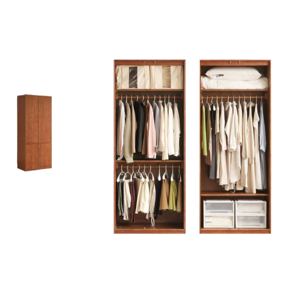 Oak Solid Wood Antique Style Wardrobe.